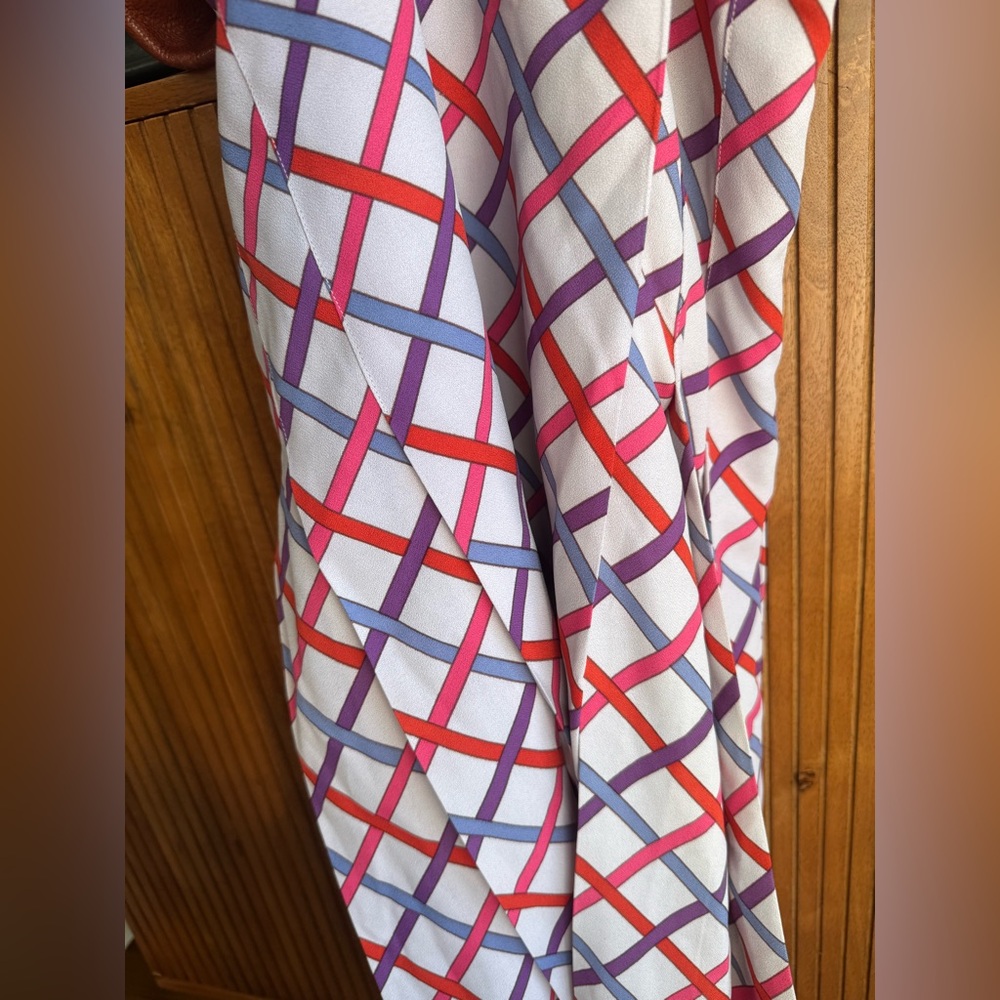 Saint Laurent vintage Rive Gauche Made in USA patterned A-Line midi Skirt - Picture 11 of 11